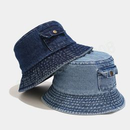 Mode Opvouwbare Visser Hoed Vrouwen Lente Zomer Katoen Emmer Hoed Gewassen Denim Hoeden Bob Caps Hip Hop Gorros Mannen