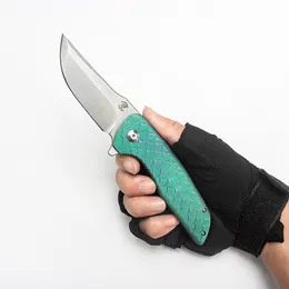 Cuchillo plegable de moda Hokkaido, escala de dragón personalizada, mango de titanio, lavado a la piedra, hoja M390, equipo para exteriores, herramientas de supervivencia para caza, bolsillo perfecto EDC