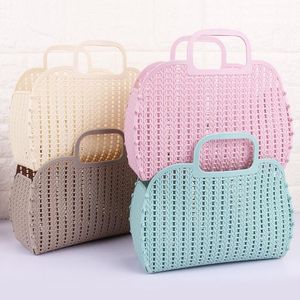 Mode pliant panier de rangement coloré en plastique Portable cuisine salle de bain bain panier salle de bain accessoires organisateurs