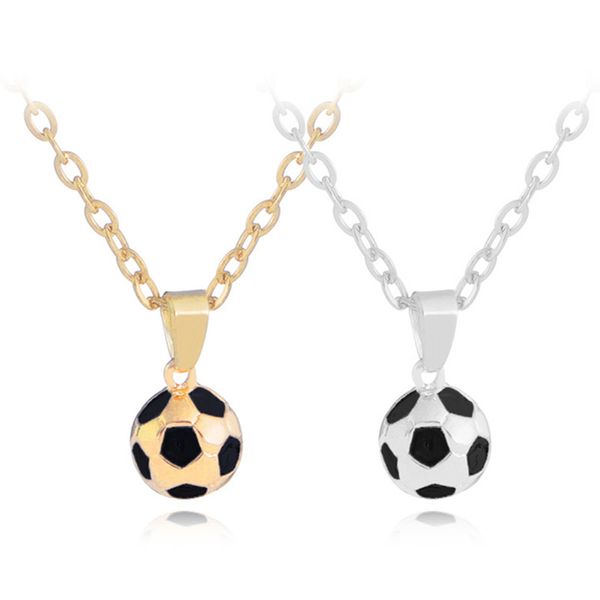 Moda Fútbol Colgante Collar de oro Diseñador para mujer Collar para hombre Sudamericano Plateado Aleación corta Hombre Collares Colgantes Joyería Amigo Regalo