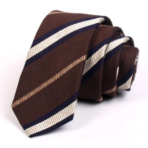 Fashion Formal Coup Tie pour hommes Business Suit Work Necktie Design Mens 6cm Slim Ties Male Brwon Striped with Gift Box 240415