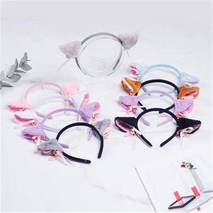 Fashion Fox Cat Ear Hair Band Popular Plux Cat Ear Band Black White White Soft Hairband With Bells Party Cosplay Hair Accessoires