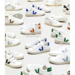 Mode Frans Brazilië Green Low Carbon Life V Organic Cotton Flats Platform Sneakers Women Casual Classic White Designer Shoes Heren Loafers Er is een V op de schoen