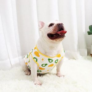 Mode Frans Bulldog Summer Cool Vest Pet Dog T -shirt voor kleine middelgrote honden Yorkie Teddy Pug Corgi kleding kleding LAC31 240416