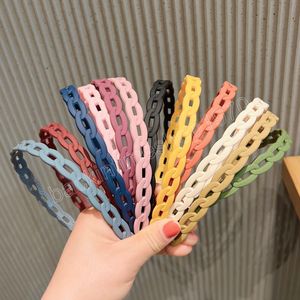 Fashion Frosted Resin Geometric Grid Anti-Slip Chain Headband Hair Band For Women Girls Hair Accessoires Hoofdkleding Groothandel