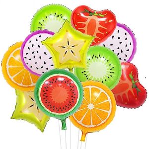 Mode Fruit Forme Feuille Ballon Ananas Pastèque Crème Glacée Donut Ballons Fête D'anniversaire Baby Shower Décoration RRA7492