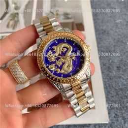 Mode Full Brand Pols Watch Men Male Chinese Dragon Style met luxe logo metal stalen band Quartz Clock RO 145