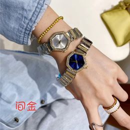 Reloj de pulsera de marca completa a la moda para mujer, estilo de cristal de lujo con Logo Orologio, banda de Metal de acero, reloj de cuarzo Di 46