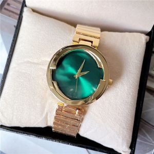 Mode pleine marque montre-bracelet femmes dames Style luxe avec Logo acier métal bande Quartz horloge G 135