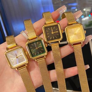 Montre-bracelet de marque complète pour femmes, Style de luxe avec Logo, bracelet en acier et métal, horloge à Quartz Dan 12