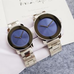 Mode pleine marque montres-bracelets homme femme amant de Couple en acier inoxydable bande de métal de luxe AAA horloge MV12