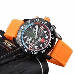 Montres-bracelets de marque complète pour hommes, Style masculin, multifonction, luxe, avec bracelet en Silicone, horloge à Quartz BR 11 H123 #