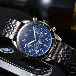 Mode pleine marque montres hommes mâle Sport décontracté Style luxe en acier métal bande Quartz horloge Br 05