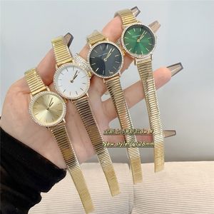 Fashion Full Brand Wrist Watches New Style Women Girl 28 mm Diamond Steel Metal Band Quartz avec logo Corloge de luxe Dan 14