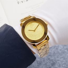 Montres-bracelets de marque complète pour femmes et filles, cadran de 36mm, bracelet métallique en acier inoxydable, Quartz avec Logo, horloge de luxe AAA MV 13