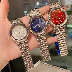 Fashion Full Brand Wrist Watches Women Girl Flower Dial Steel Metal Band Band Quartz Clock Luxury Di43