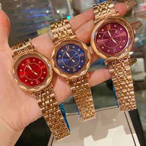 Fashion Full Brand Wrist Watches Women Girl Flower Dial Steel Metal Band Band Quartz Logo Logo Clock Di43