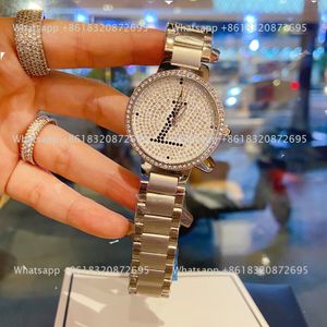 Relojes de pulsera de marca completa a la moda para mujer, damas, niñas, diamantes, letras grandes, estilo de lujo, banda de acero y Metal, reloj de cuarzo L85