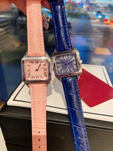 Mode pleine marque montres femmes dames fille carré Style luxe bracelet en cuir Quartz réservoir horloge CA 87