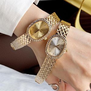 Montres-bracelets de marque complète pour femmes et filles, Style cristal, luxe, bracelet en acier et métal, bonne qualité, horloge à Quartz, R219225l