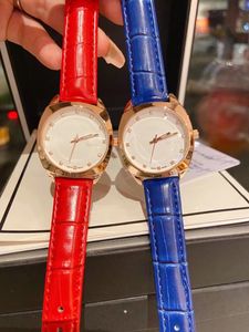 Montres-bracelets de marque complète pour femmes et filles, Style cristal de luxe avec Logo, bracelet en cuir, horloge à Quartz Gu132