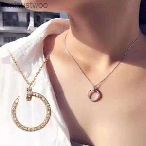 Mode Volledige Diamanten Nagelketting voor Vrouw Hoge Kwaliteit Titanium Staal Liefde Hanger Klassieke Designer Sieraden XJA8 XJA8