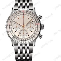 Mode volledig functioneel horloge navitimer B01 luxe horloges zakelijk verguld zilver montre femme delicaat lichtgevend herenhorloge saffier 50 mm xb010 C23