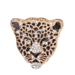 Mode Volledige Rhinestone Leopard Hoofd Broche Pins Elegante Mannen en Vrouwen Crystal Animal Broches Sieraden Goede Geschenken