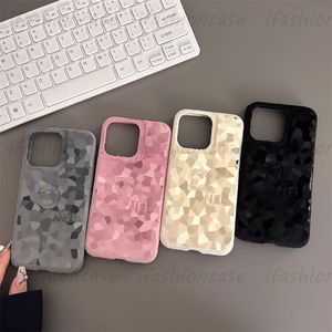 Mode Furry Shell Phonecase Designer Phone Cases Luxury Check Pattern C Case Pink Black Letters Cover pour IPhone 14 Pro Max Plus 13 12 11