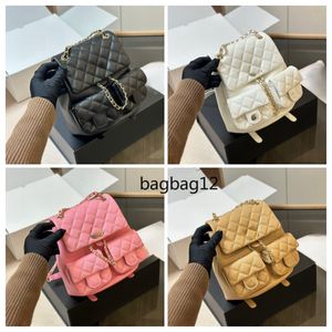 Moda Gabrielle Wander Mochila de diseño clásico Mini canal para mujer Mochila Bolso de hombro de cuero Bolso de alta calidad Cadena de lujo Bolsa para teléfono móvil Bolsa para libros