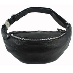 Bolsa de cintura de cuero genuina de moda para hombres Fanny Pack Bolsa de cuero Bolso de cintura Pack Bum Money Binst Beist Pouch Molle Pochete 240328