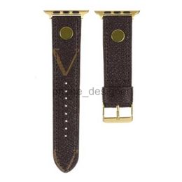 Fashion Genuine Leather Watch Bands para Apple Watch Strap 38 mm 40 mm iWatch 3 4 5 6 7 Band de la serie 8 Serie Flower Black Golden Link Chain Wutband NN67736G