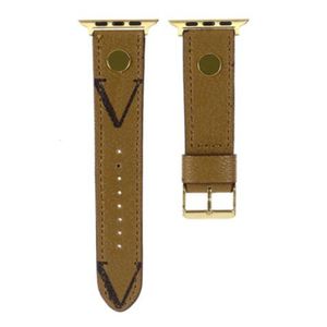 Mode echte lederen horlogebanden voor Apple Watch -band 38 mm 40 mm 41 mm 42 mm 44 mm 45 mm Watch 3 4 5 SE 6 7 -serie bandontwerper Black Golden Link Chain polsband