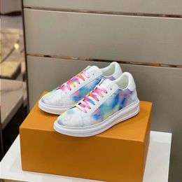 Mode echte schapenvachtheren mannen regenboog leer reflecterende blauwe multi-kleuren laser casual schoen buitenzool