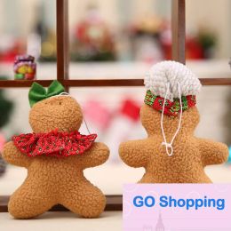 Pendentif de noël en forme d'homme en pain d'épices, décoration de poupée à cookies en peluche, widget d'arbre de noël, ornement d'arbre