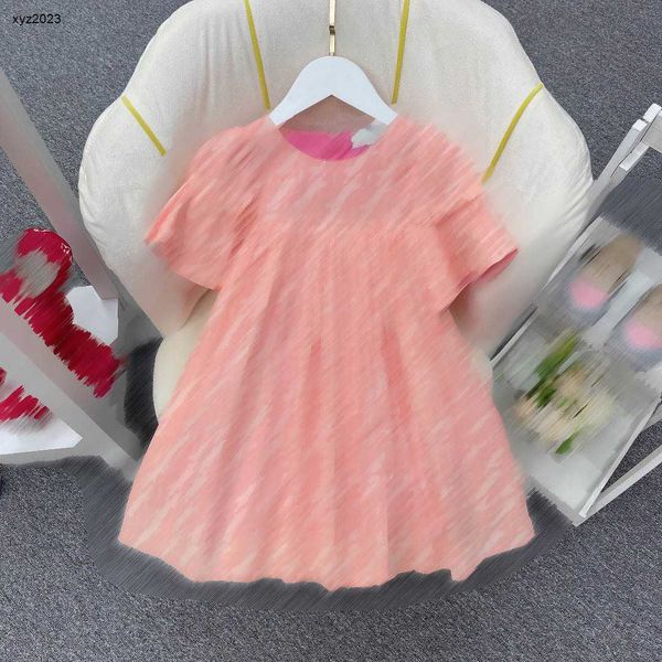 Vestido de niña de moda bebé Impresión completa de letras falda Tamaño 100-160 Etiquetas completas ropa de diseñador para niños Vestido de algodón para niños 24 de febrero de 2020