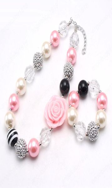 Collier de perles de fleurs pour filles, à la mode, bracelets à faire soi-même, gros bijoux bubblegum, collier pour enfants, cadeau d'anniversaire 6676978