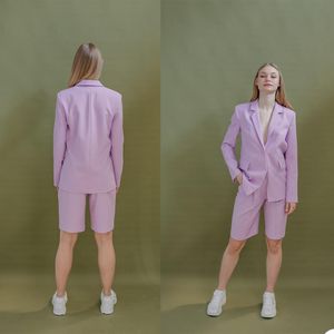 Moda para chicas, Blazer, trajes para mujer, 2 piezas, pantalones cortos, fiesta de noche, graduación, traje Formal, esmoquin (chaqueta + pantalones)