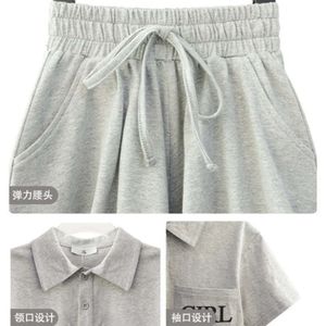 Moda Girls Cloth Summer Polo Letting Shirts 2 piezas Traje de tenis Sport Uniforme de niña