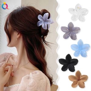 Mode Filles Mignon Bonbons Couleurs Ruban Grande Fleur En Plastique Griffes De Cheveux Doux Titulaire Clip Épingle À Cheveux Géométrique Givré Accessoires De Cheveux 1526