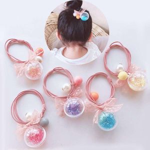 Mode Meisjes Haaraccessoires Bubble Balls Zand Goud Boor rubberen band elastische haarbanden Hoofddeksels Kinderhaarring