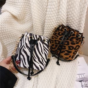 Mode filles sacs à main nouveaux enfants zèbre léopard imprimé seau sacs enfants une épaule sac de messager femmes décontracté Mini sac S614