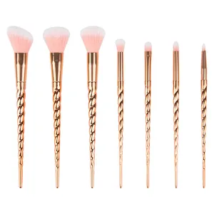 Fashion Girls Make -up borstel 7 stks set spiraalvormige ros￩ goudkleur cadeau cosmetische borstels gereedschap