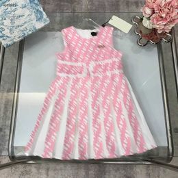 Fashion Girls Partydress sin mangas para niños Diseñador Tamaño de ropa 110-160 cm Diseño de estampado completo de letras Baby Falda Princess Vestido 24 abril