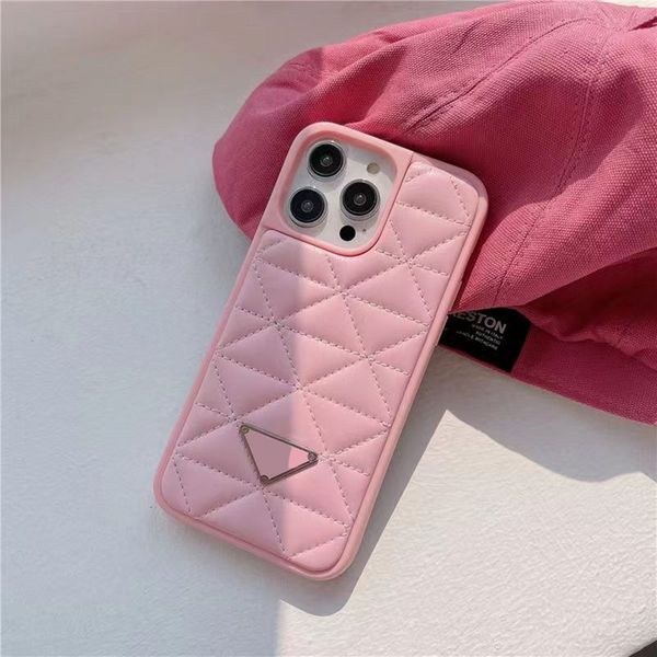 Cas de téléphone de filles de mode pour iPhone 14 13 12 Pro Max Back Shell 14Pro 14Plus 14ProMax 13Pro 13ProMax Homme Femme Designer Lettre en cuir noir Étui de couverture mobile