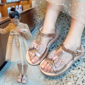 Mode meisjes sandalen casual lotusblad comfortabele zachte bodem lus strandschoenen voor kinderen kinderpeuter flats