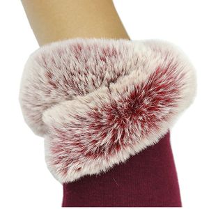 Mode-filles hiver gants de fourrure écran tactile doublé polaire épais chaud coupe-vent thermique fourrure de lapin mitaines femme livraison gratuite