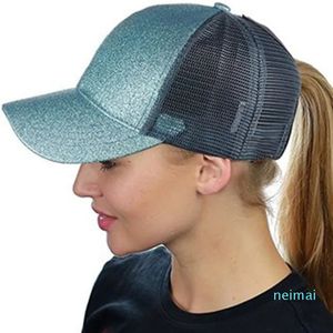 Mode glitter ball cap voor vrouwen mesh ademende zomer zon hoed buiten sport honkbal cap 12 kleuren