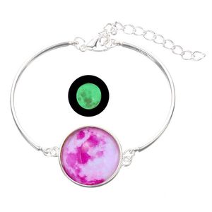 Moda-Brilla en la oscuridad Pulsera de cristal Joyería Estrella luminosa Serie Planeta Pulseras Brazaletes Pulseras de cabujón de cristal 08243y