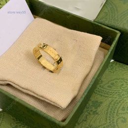 Fashion Gold Band Mens Designer Titanium Steel Ring G Jewelry Luxurys Silver Wedding Love Rings for Women Size 5 9 10 11 avec Box New Vkg2